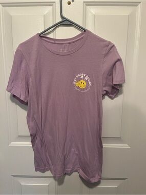 Simply Southern Lavender Short-Sleeve Tee with Yellow Smiley